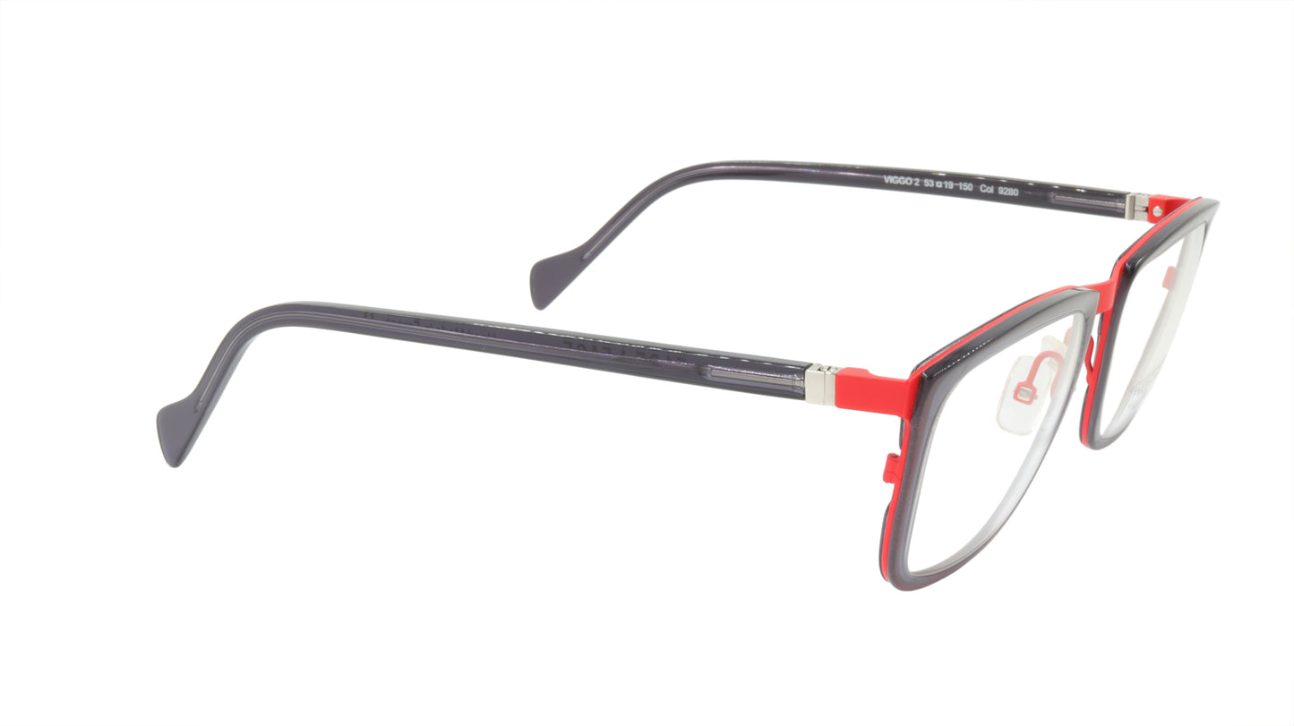 Face A Face Eyeglasses Frame VIGGO 2 Col. 9280 Acetate Metal Marr Red Dark Viole