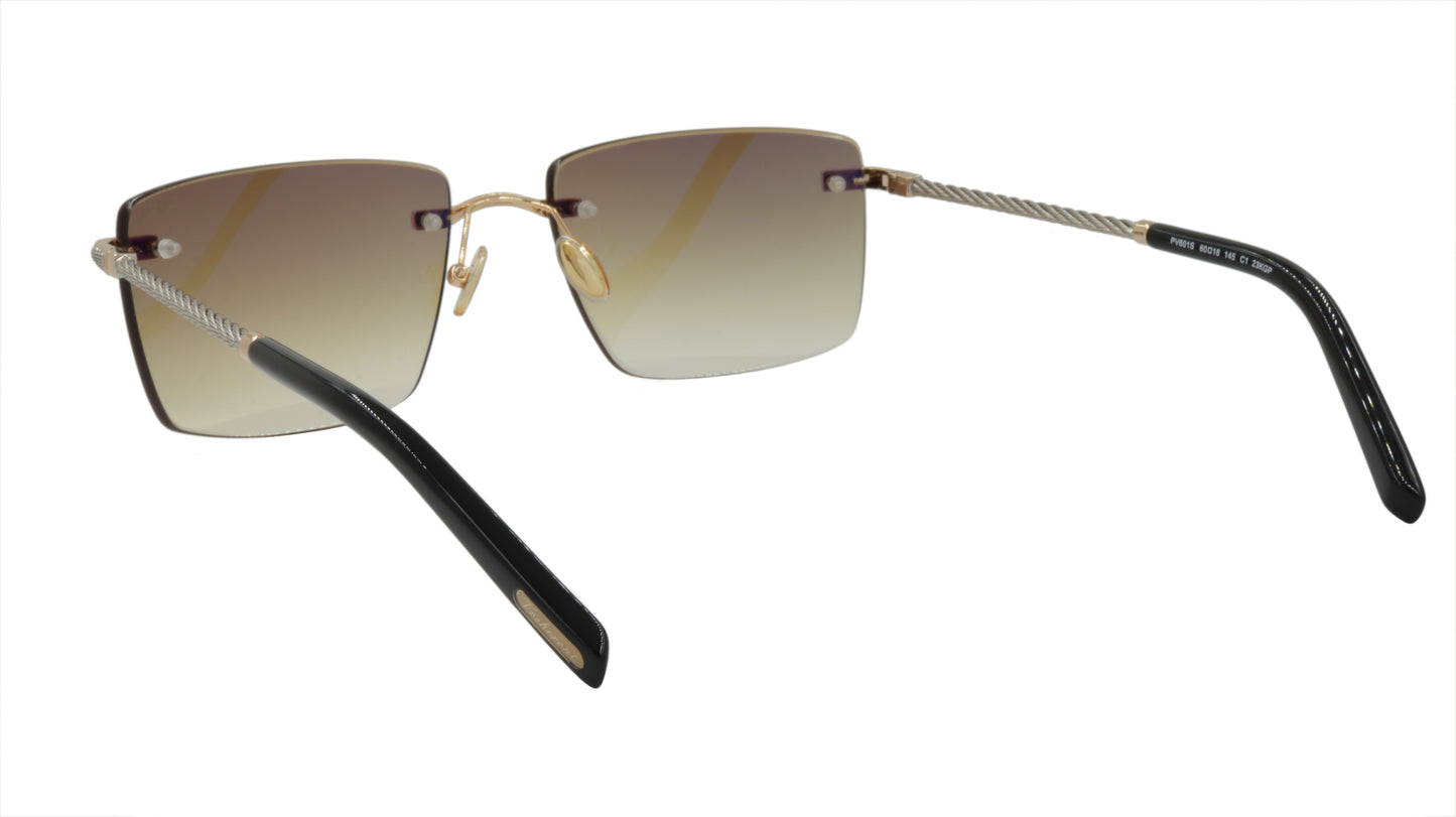 Paul Vosheront Sunglasses Gold Plated Metal Acetate Gradient Italy PV601S C1