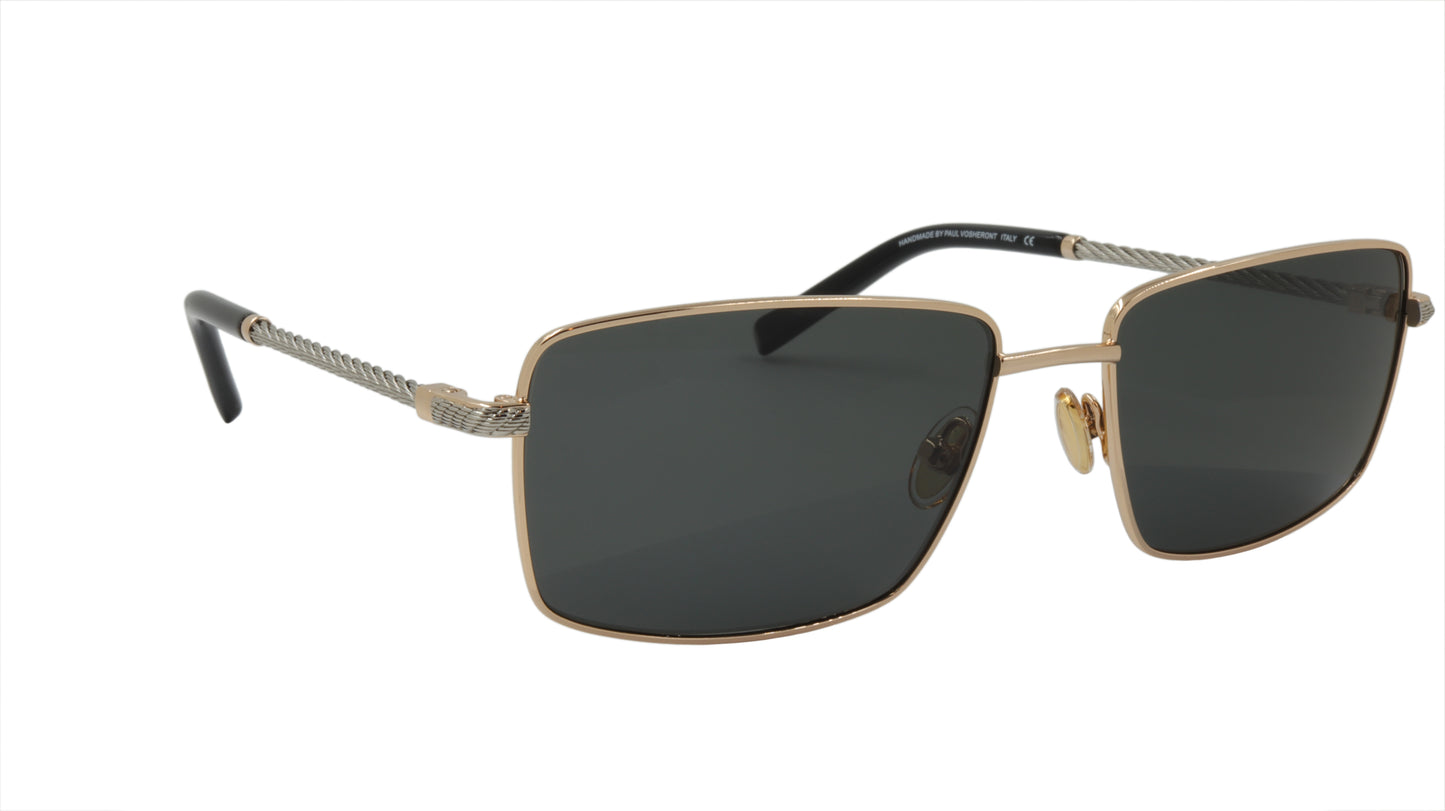 Paul Vosheront Sunglasses Gold Plated Metal Acetate Polarized Italy PV603S C1