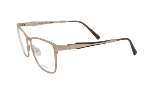 GOLD & WOOD Eyewear with Titanium Rose Gold with White and Brown Accents