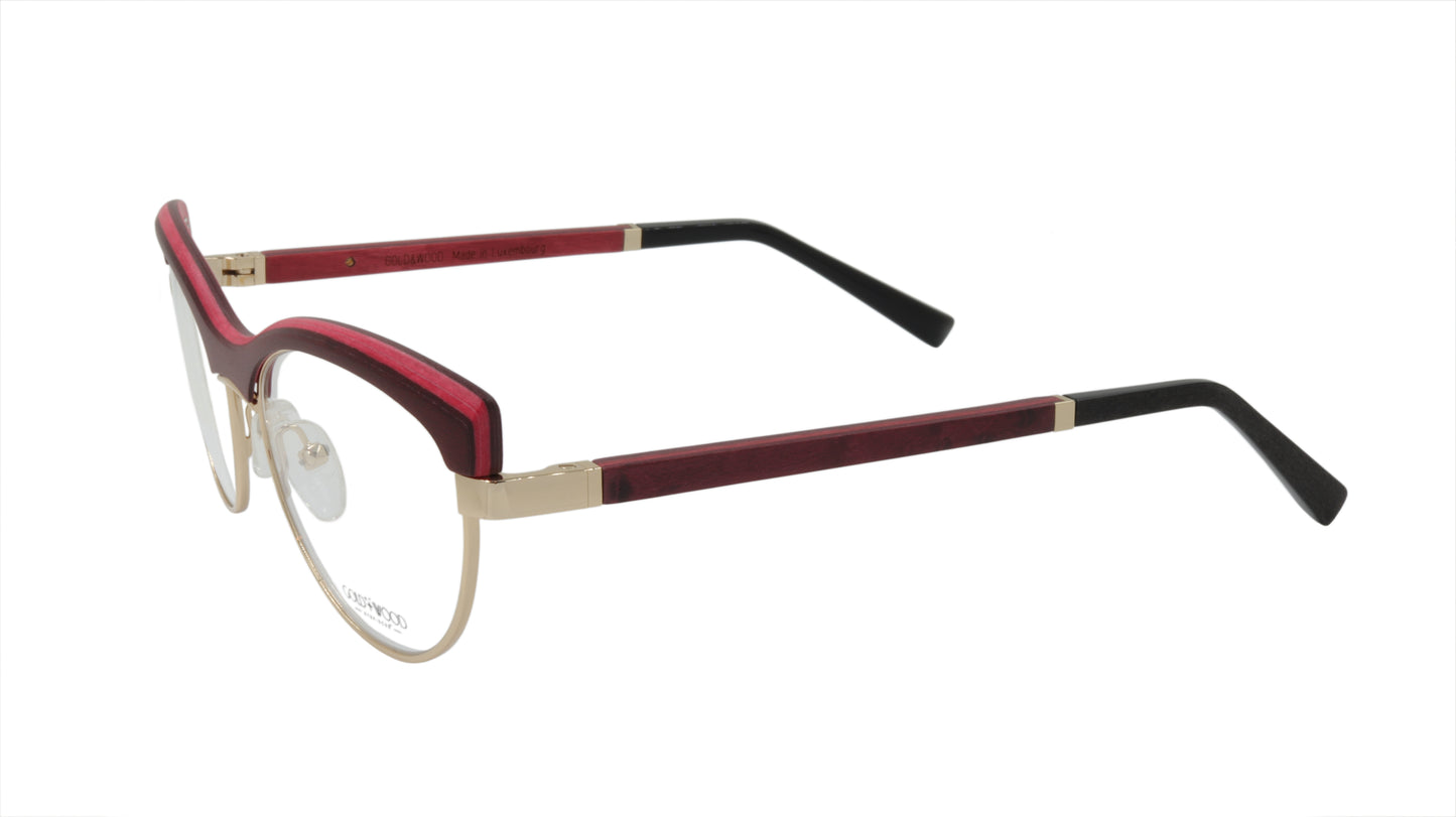 GOLD & WOOD Eyewear with Red Wood Accented in Gold