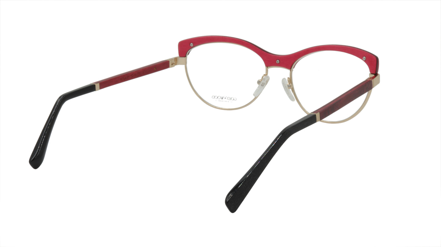 GOLD & WOOD Eyewear with Red Wood Accented in Gold