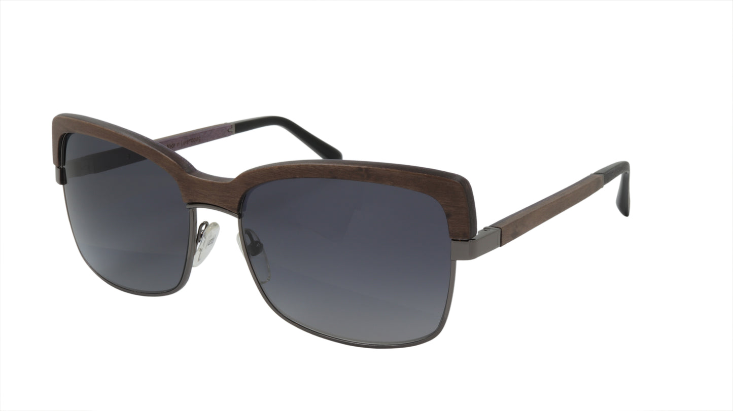 GOLD & WOOD Sunglasses with Brown Genuine Wood