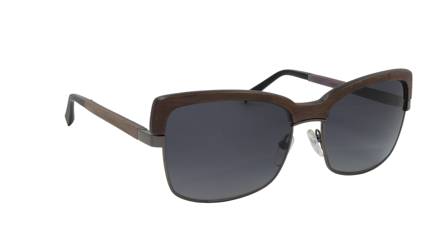 GOLD & WOOD Sunglasses with Brown Genuine Wood