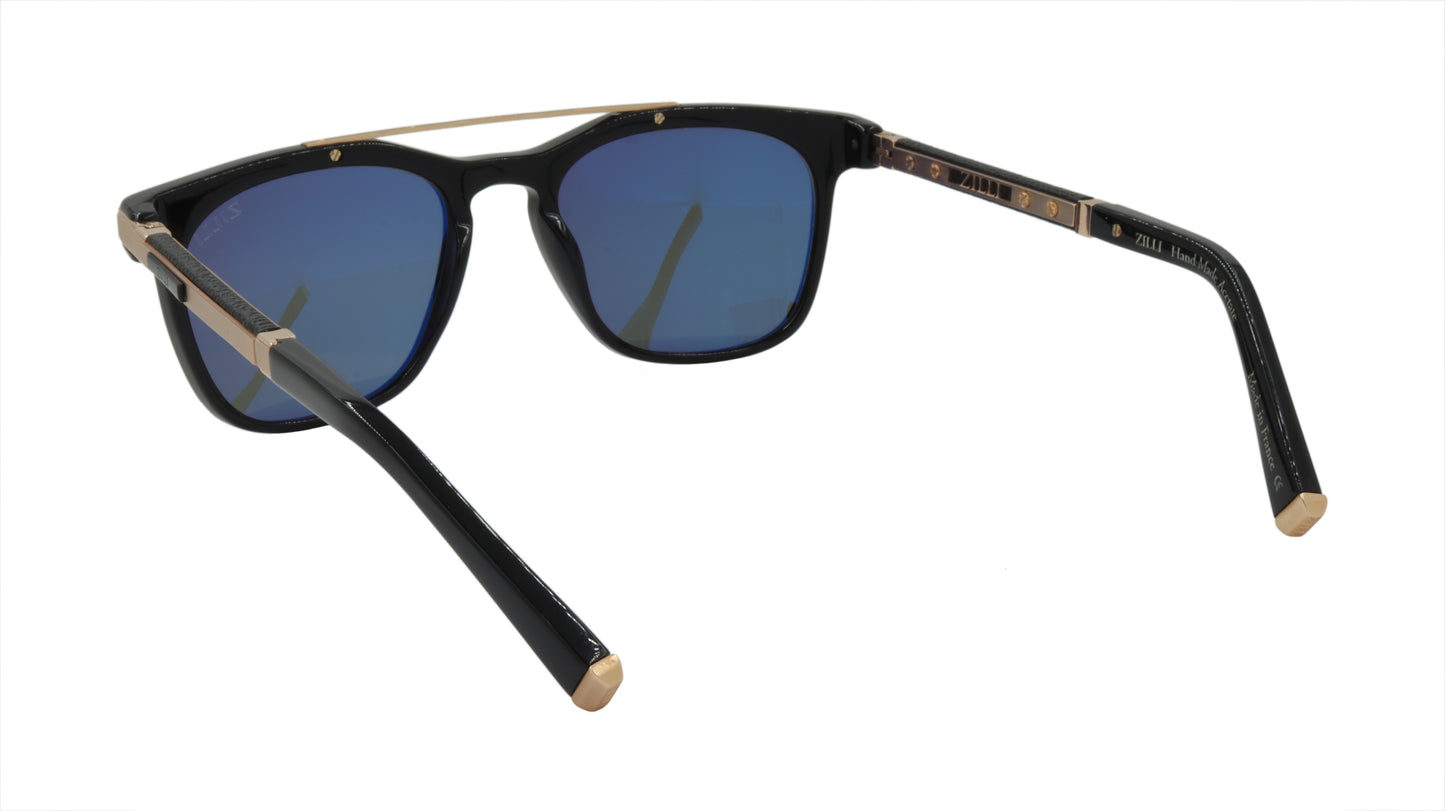 ZILLI Sunglasses Titanium Acetate Leather Polarized France Handmade ZI 65015 C01
