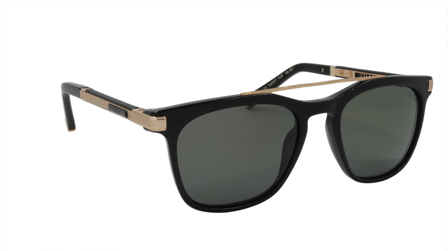 ZILLI Sunglasses Titanium Acetate Leather Polarized France Handmade ZI 65015 C01