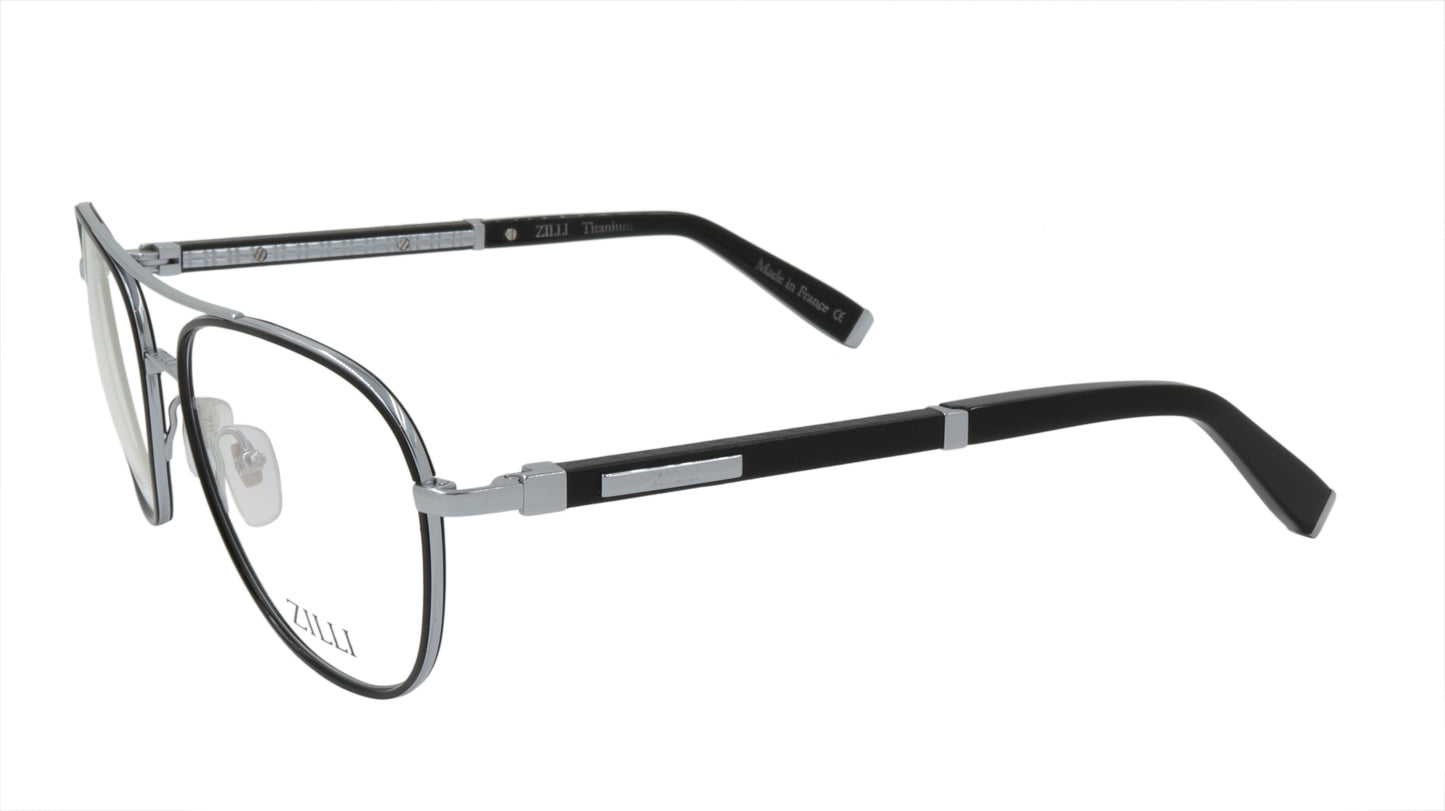ZILLI Eyeglasses Frame Titanium Acetate Leather France Made ZI 60043 C02