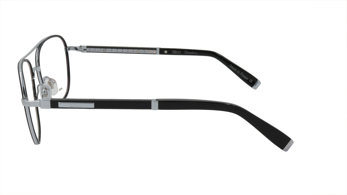 ZILLI Eyeglasses Frame Titanium Acetate Leather France Made ZI 60043 C02