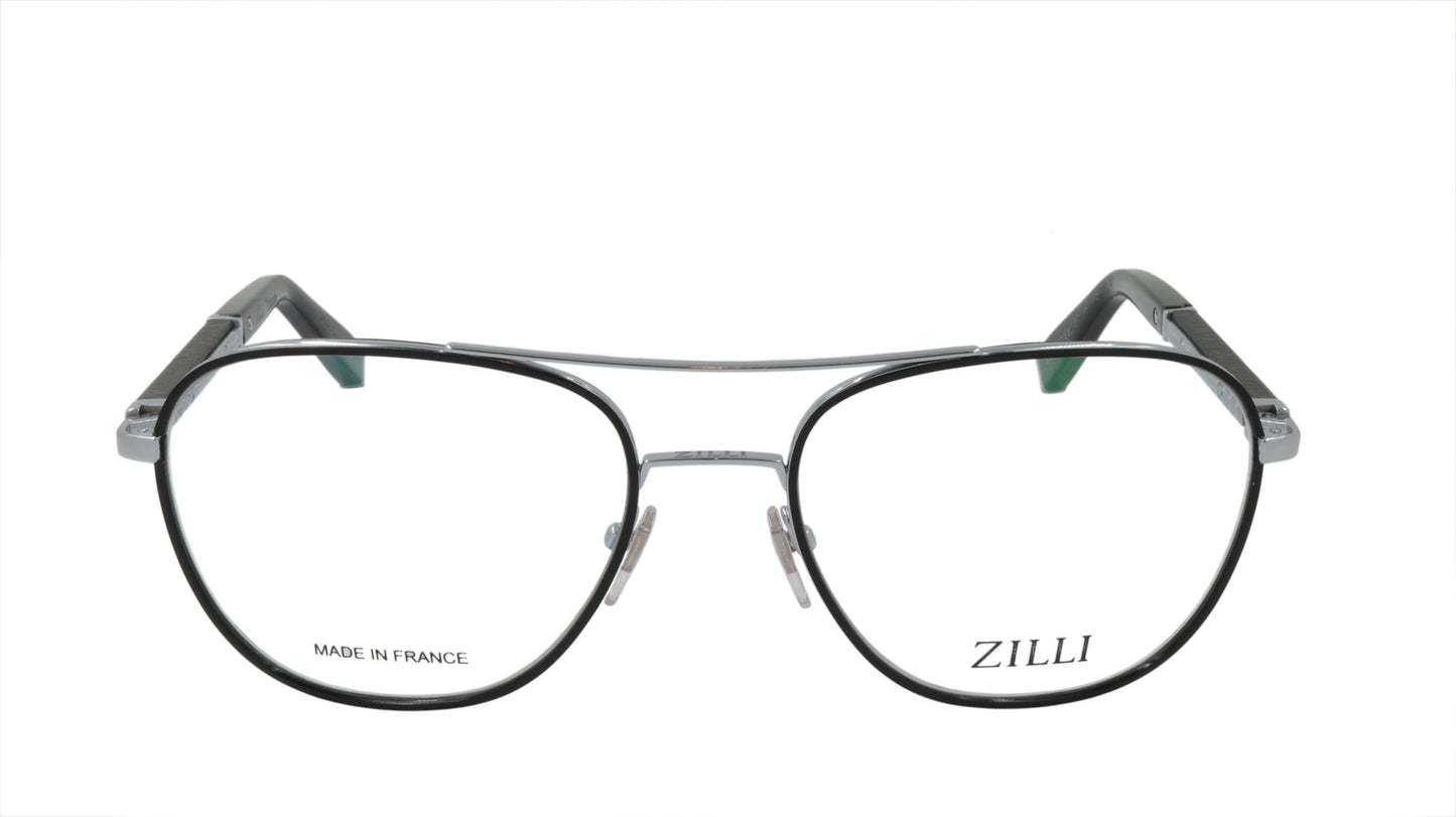 ZILLI Eyeglasses Frame Titanium Acetate Leather France Made ZI 60043 C02