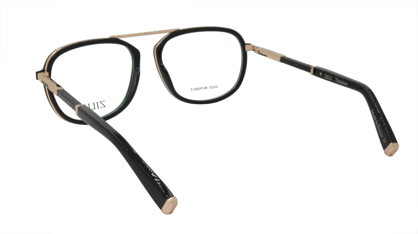ZILLI Eyeglasses Frame Titanium Acetate Leather France Made ZI 60038 C01