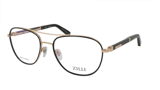 ZILLI Eyeglasses Frame Titanium Acetate Leather France Made ZI 60043 C01