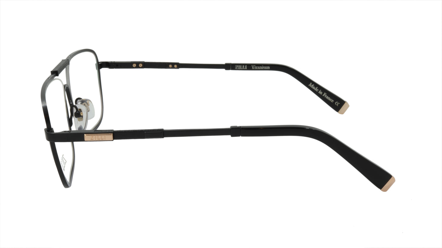 ZILLI Eyeglasses Frame Titanium Acetate Leather France Made ZI 60027 C04