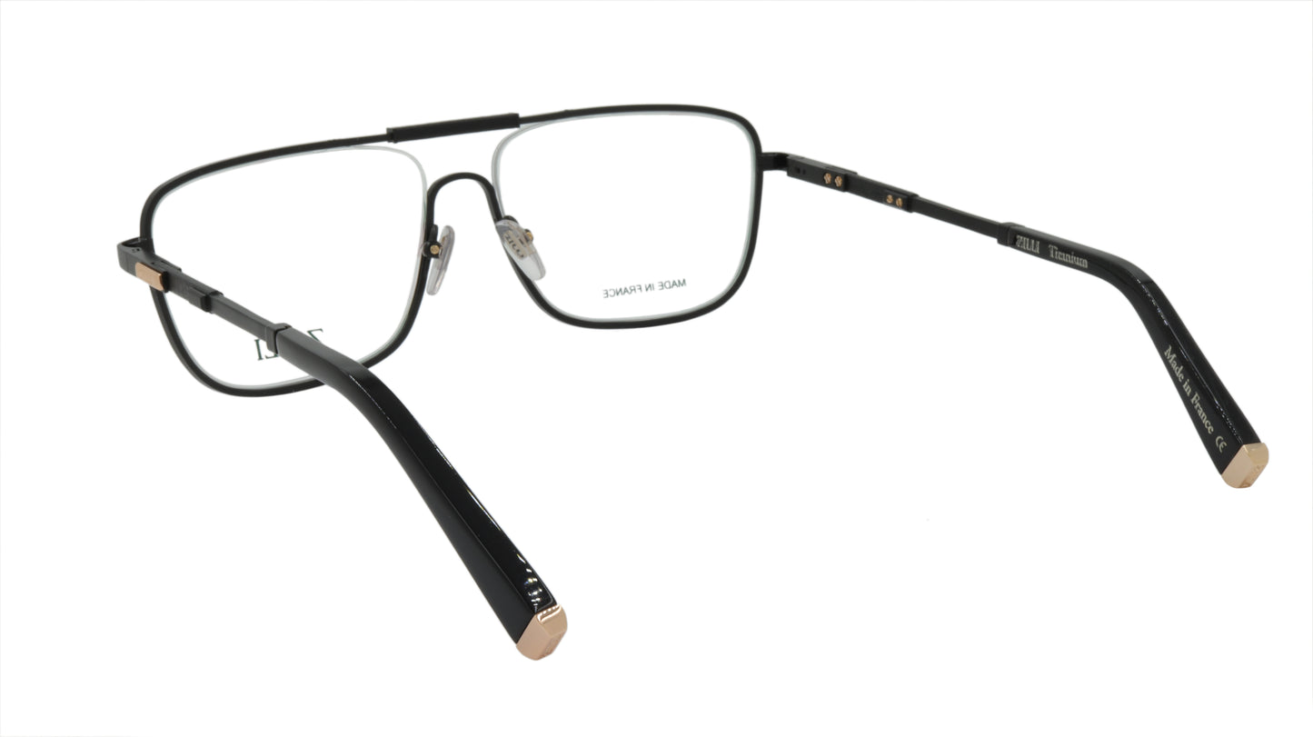 ZILLI Eyeglasses Frame Titanium Acetate Leather France Made ZI 60027 C04