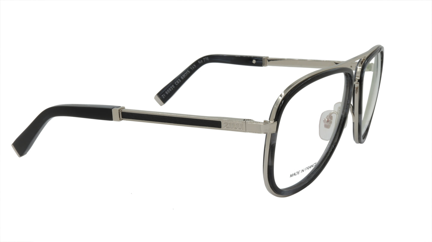 ZILLI Eyeglasses Frame Titanium Acetate Leather France Made ZI 60020 C03