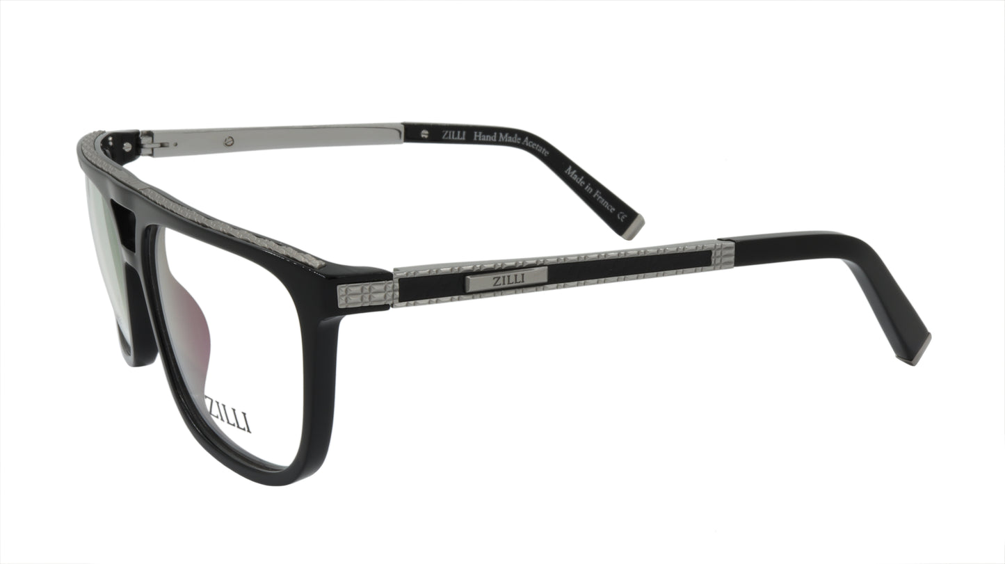 ZILLI Eyeglasses Frame Titanium Acetate Leather France Made ZI 60036 C03