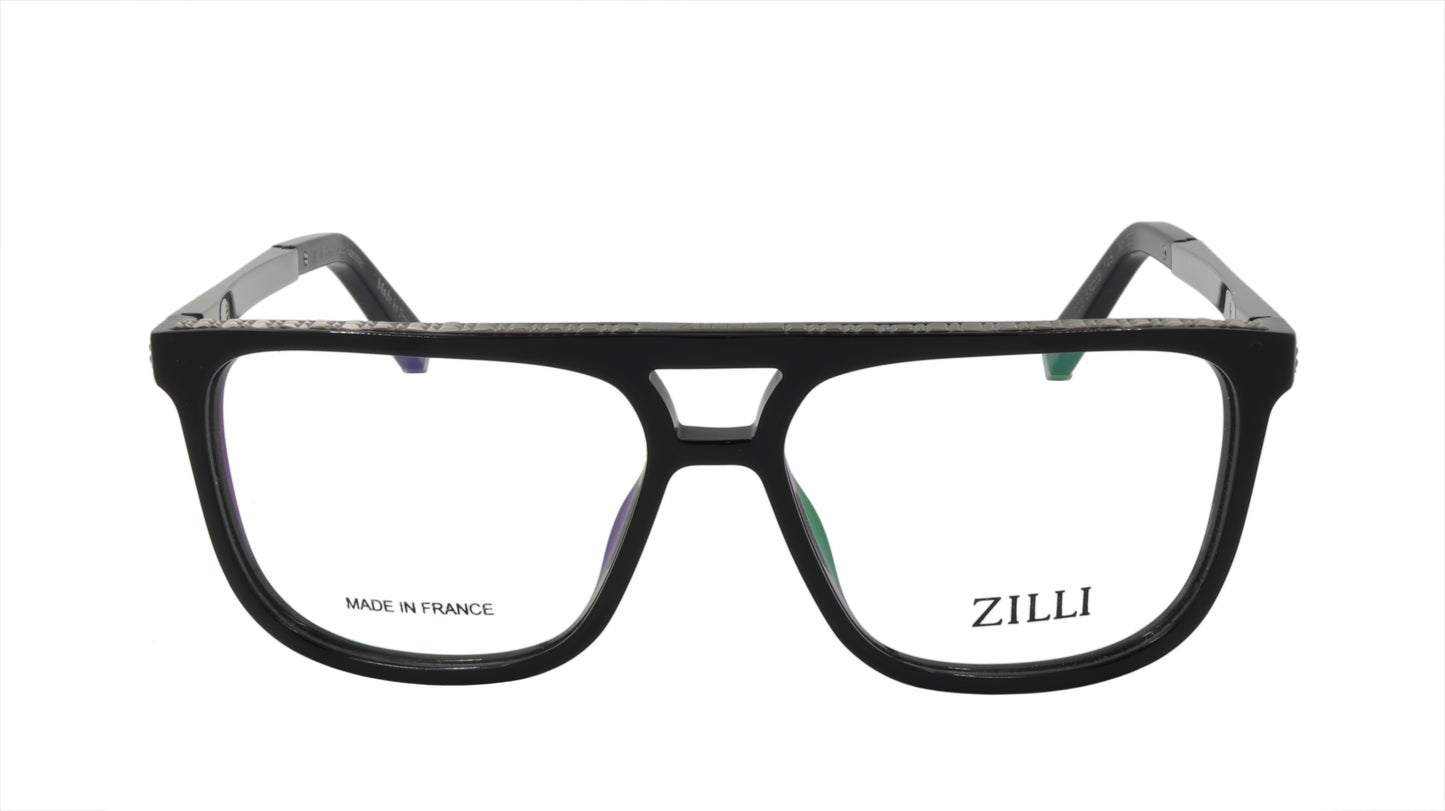 ZILLI Eyeglasses Frame Titanium Acetate Leather France Made ZI 60036 C03