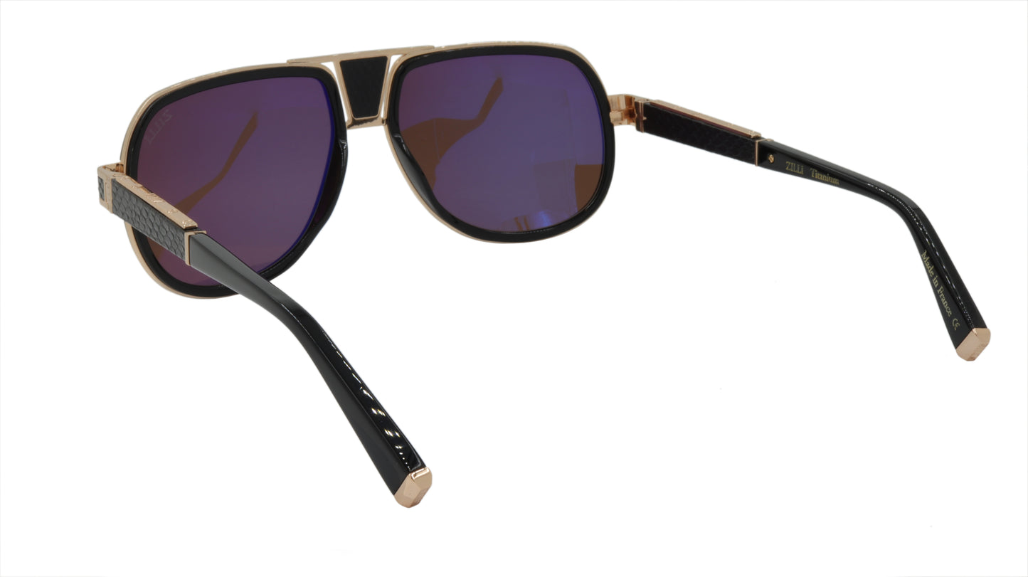 ZILLI Eyewear in Black and Gold Titanium Sunglasses