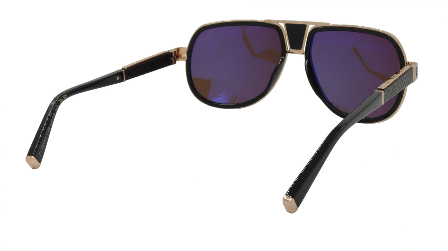 ZILLI Eyewear in Black and Gold Titanium Sunglasses