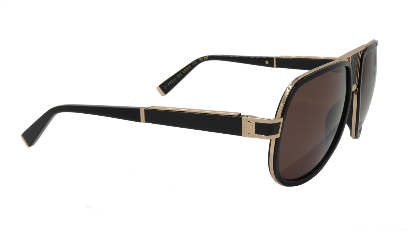 ZILLI Eyewear in Black and Gold Titanium Sunglasses