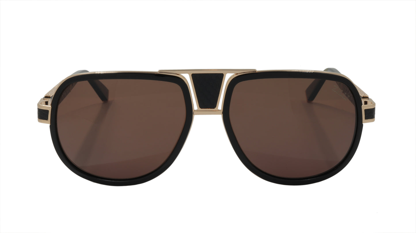 ZILLI Eyewear in Black and Gold Titanium Sunglasses