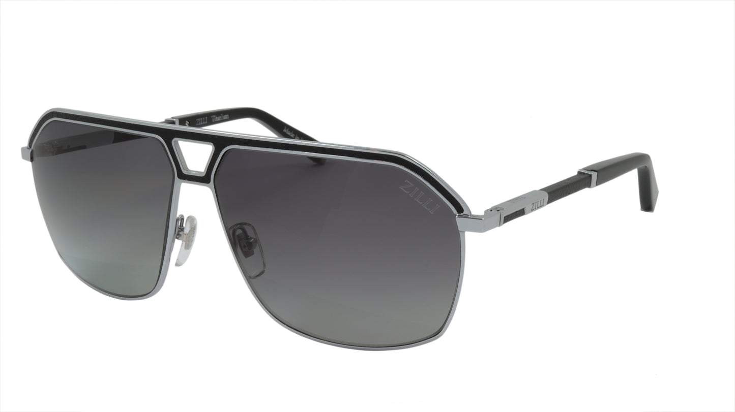 ZILLI Sunglasses Titanium Acetate Leather Polarized France Handmade ZI 65049 C03