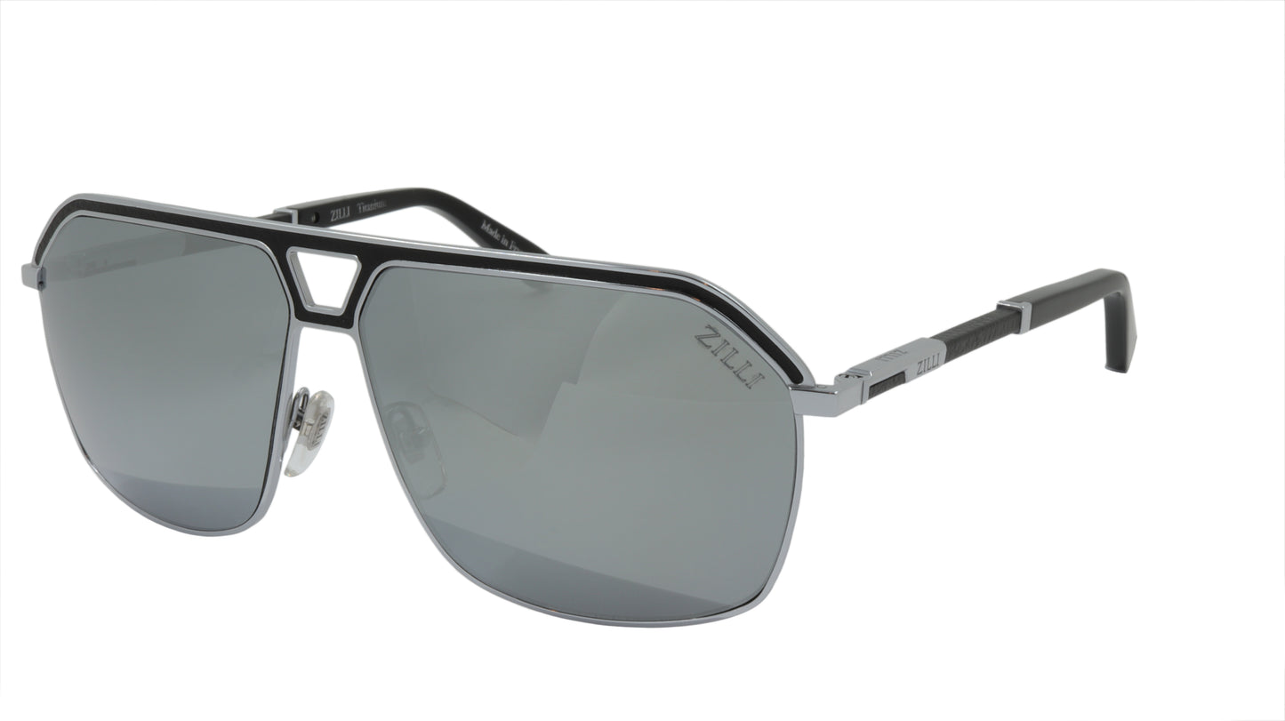 ZILLI Sunglasses Titanium Acetate Leather Polarized France Handmade ZI 65049 C02