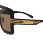 Gucci Sunglasses Oversized Frame in Brown and Gold