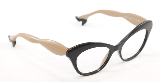 Face A Face Bocca 3 2059 Eyeglasses Black Cream Beige Italy Hand Made - Frame Bay