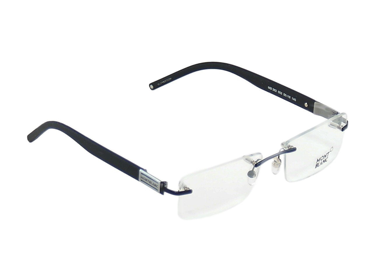 Mont Blanc Eyeglasses Frame MB382 002 Matte Black Plastic Metal Italy 55-18-140 - Frame Bay