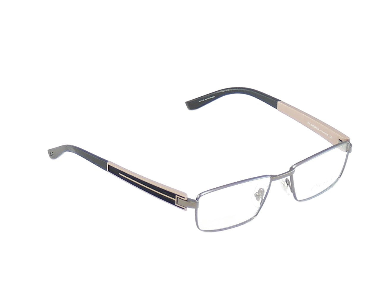 OGA Morel Eyeglasses Frame 74110 GN023 Dark Gray Plastic Metal France 53-17-140 - Frame Bay