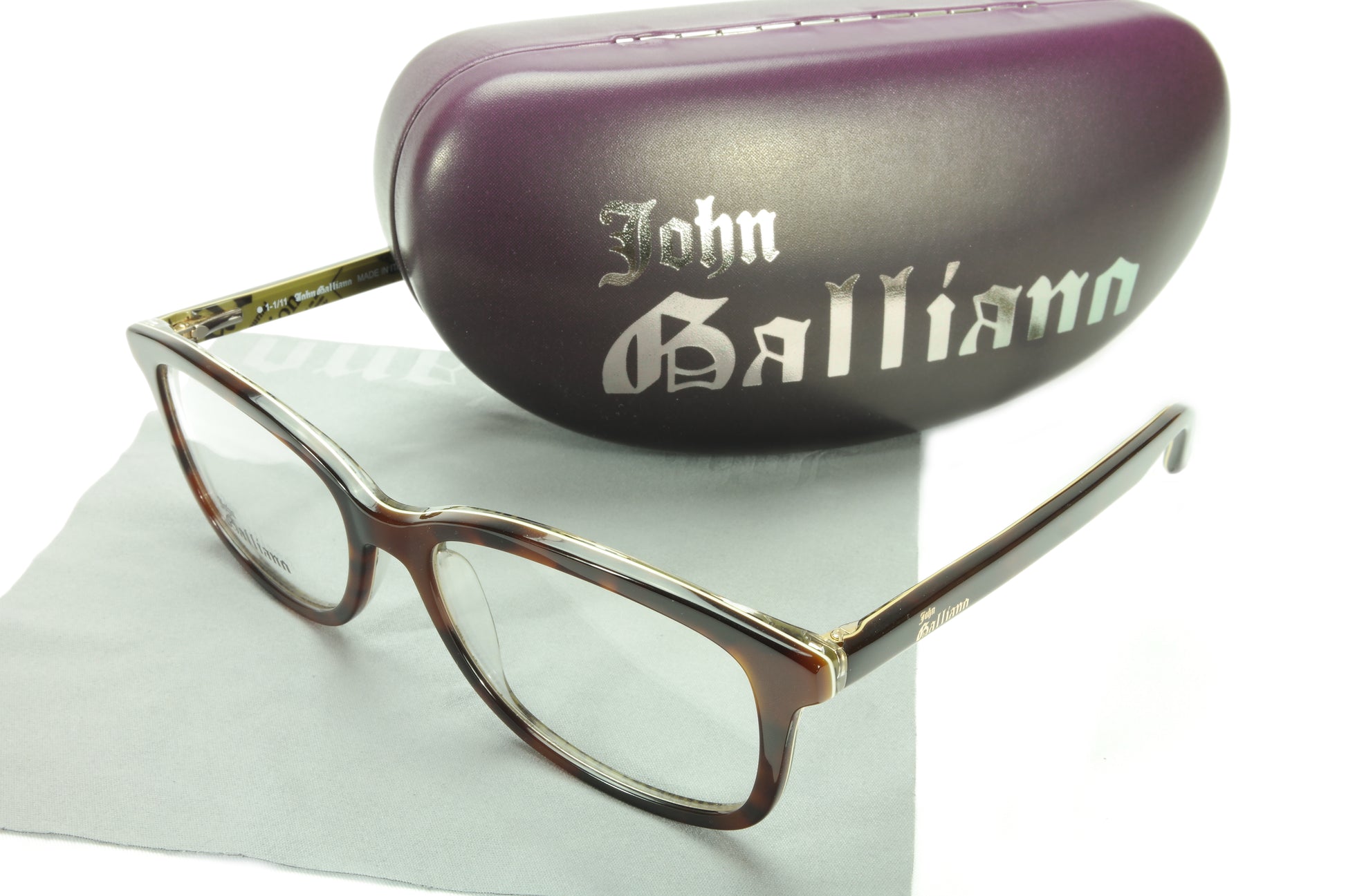 John Galliano Eyeglasses Frame JG5011 056 Havana Brown Over Green News - Frame Bay