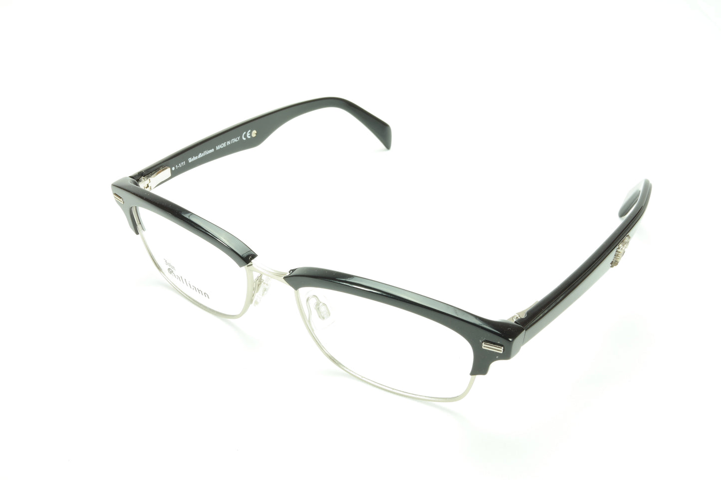 John Galliano Eyeglasses Frame JG5017 005 Black Acetate Metal Italy - Frame Bay