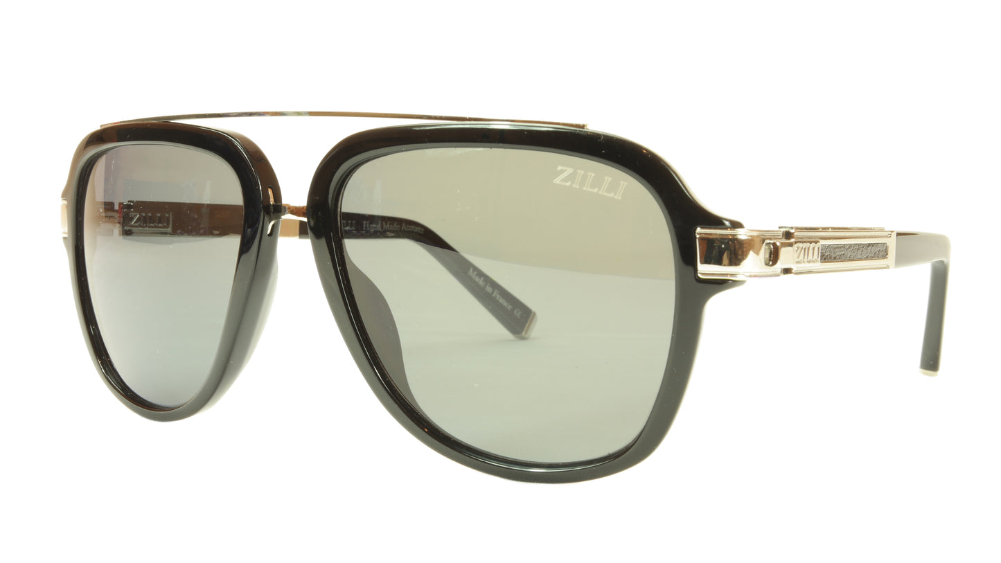 ZILLI Sunglasses Polarized Hand Made Acetate Titanium France ZI 65006 C01 - Frame Bay