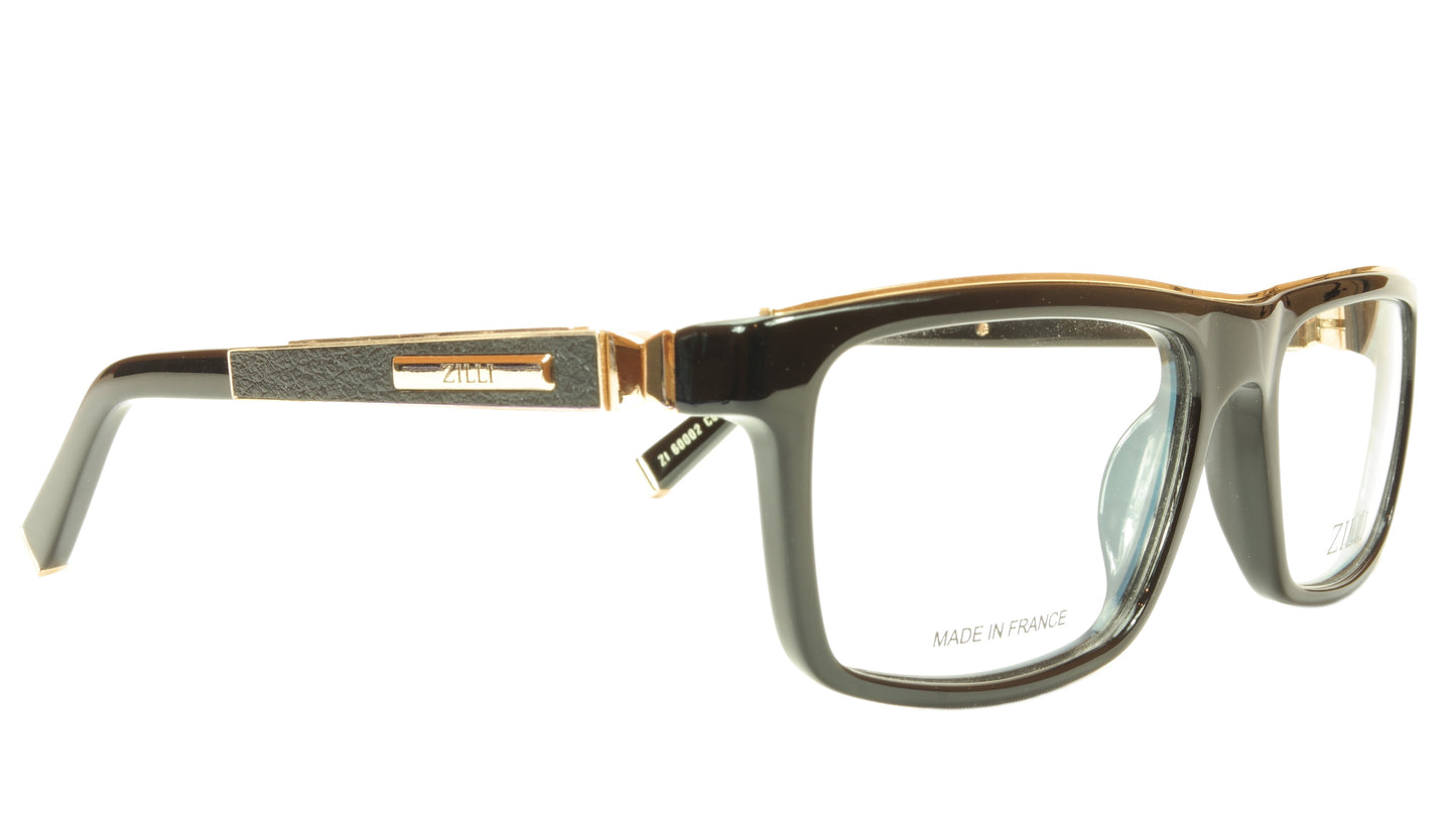 ZILLI Eyeglasses Frame Acetate Leather Titanium France Hand Made ZI 60002 C01 - Frame Bay