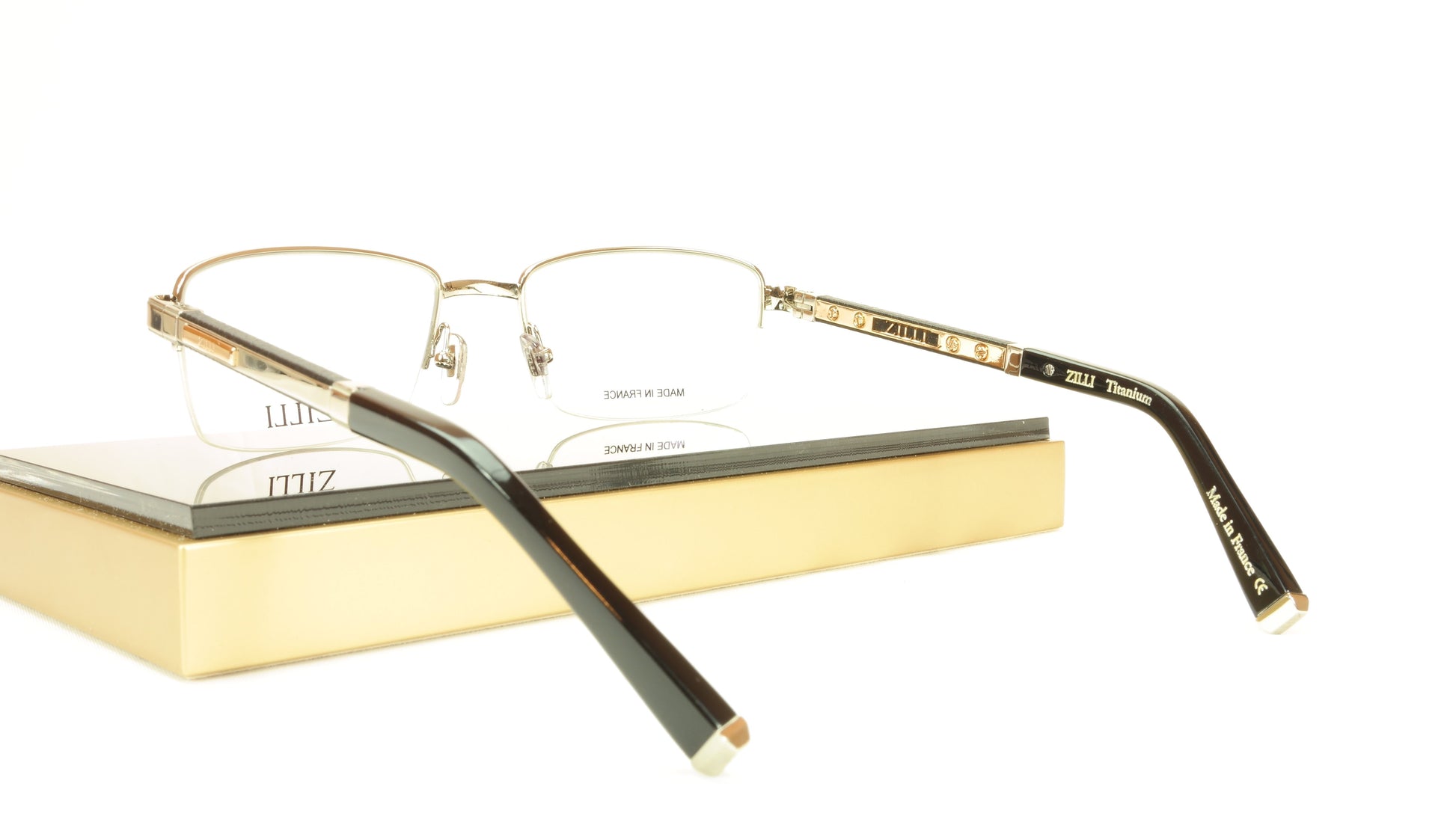 ZILLI Eyeglasses Frame Acetate Leather Titanium France Hand Made ZI 60014 C02 - Frame Bay
