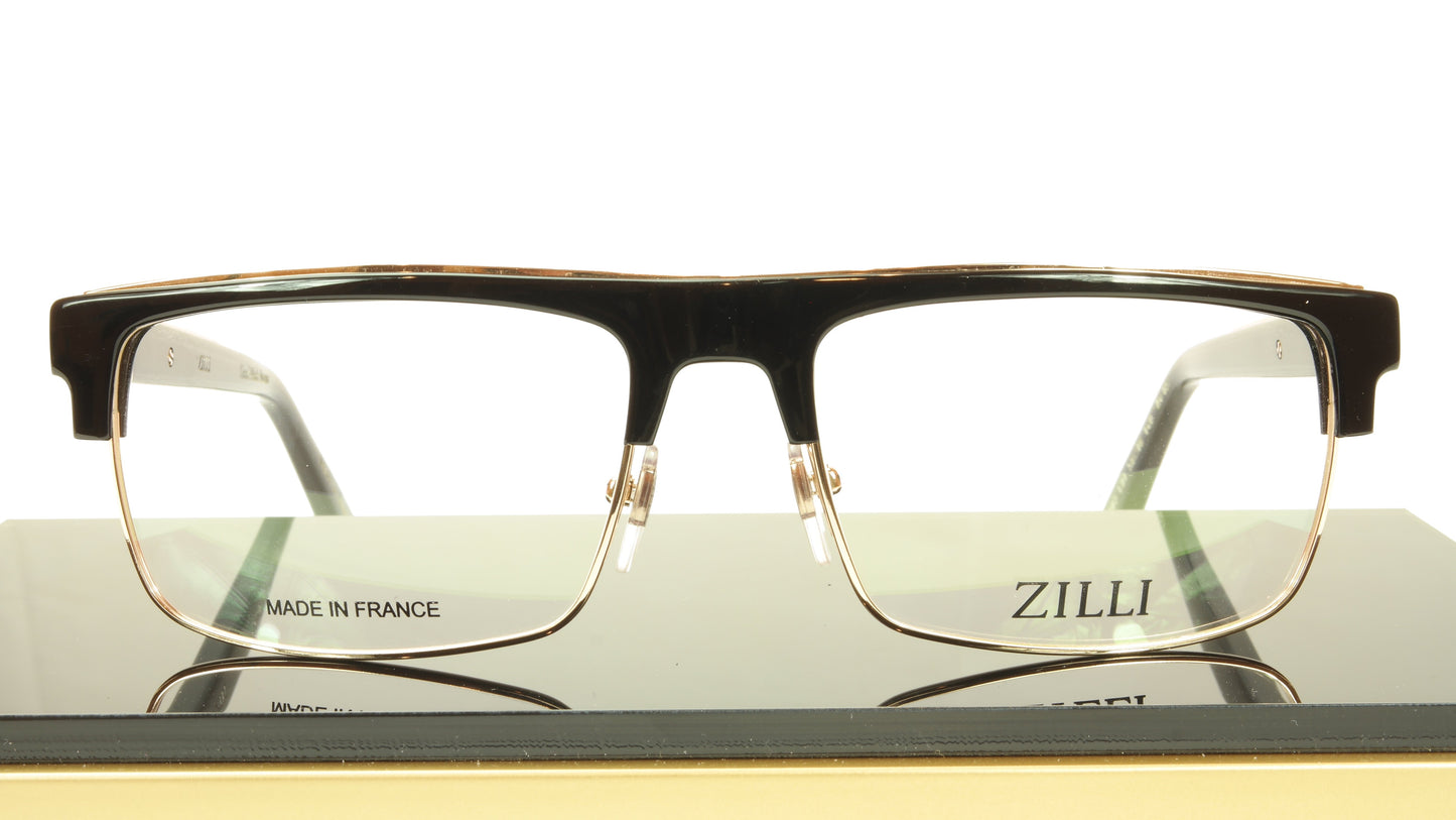 ZILLI Eyeglasses Frame Acetate Titanium Black Gold France Made ZI 60005 C01 - Frame Bay