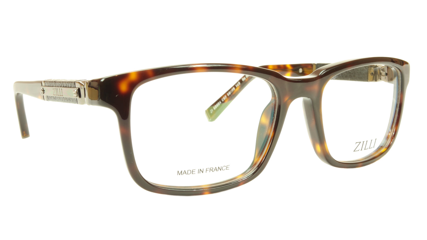 ZILLI Eyeglasses Frame Acetate Leather Titanium France Hand Made ZI 60004 C02 - Frame Bay
