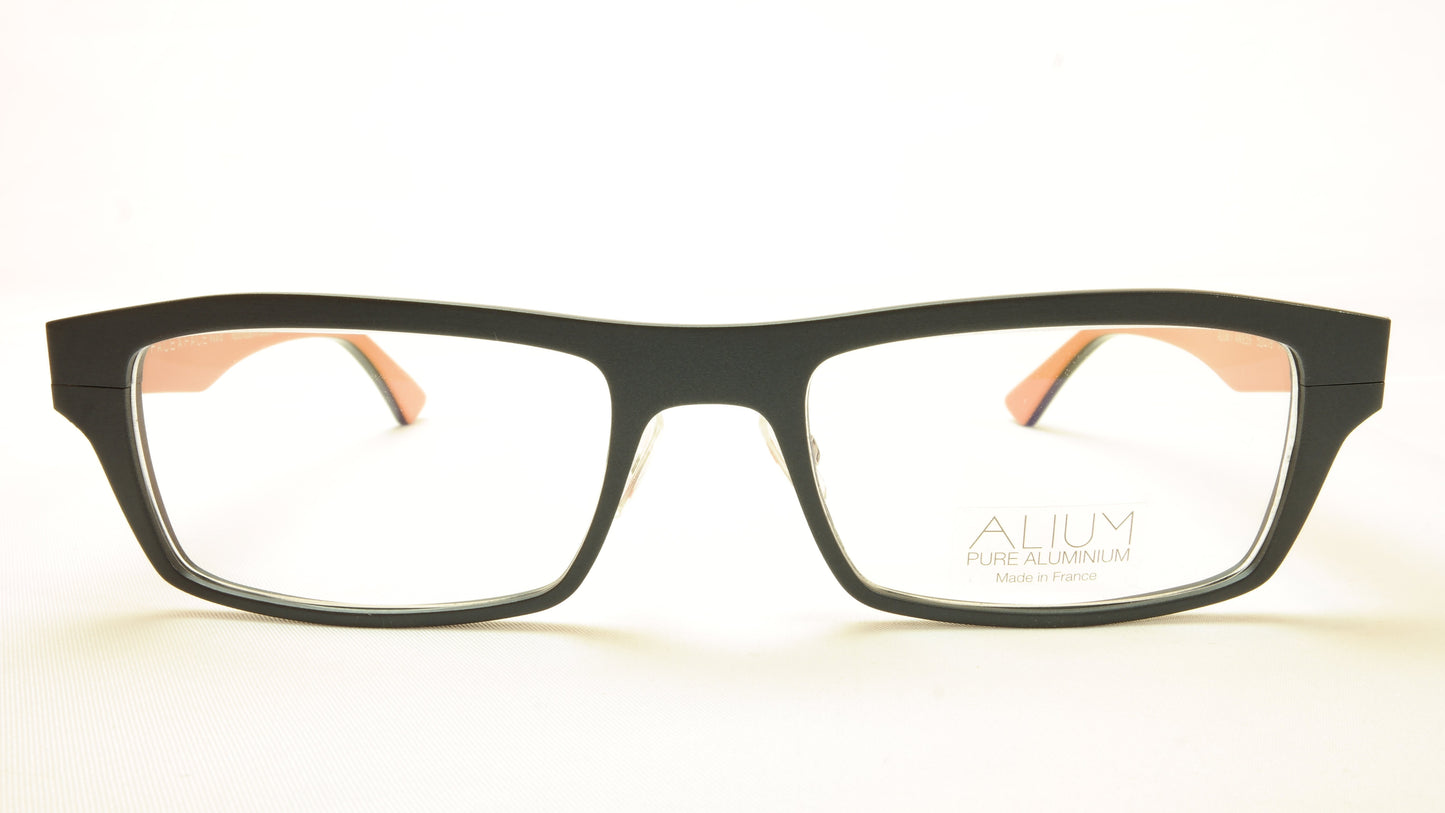 Face A Face ALIUM 1 AN959 Aluminum Eyeglasses Black Orange France Made - Frame Bay