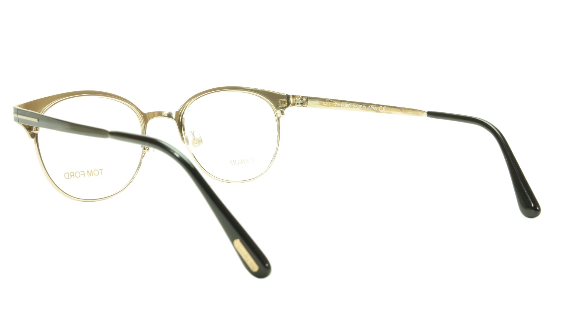 Tom Ford Eyeglasses Frame TF5382 005 Titanium Black Gold Made In Japan 50-19-145 - Frame Bay