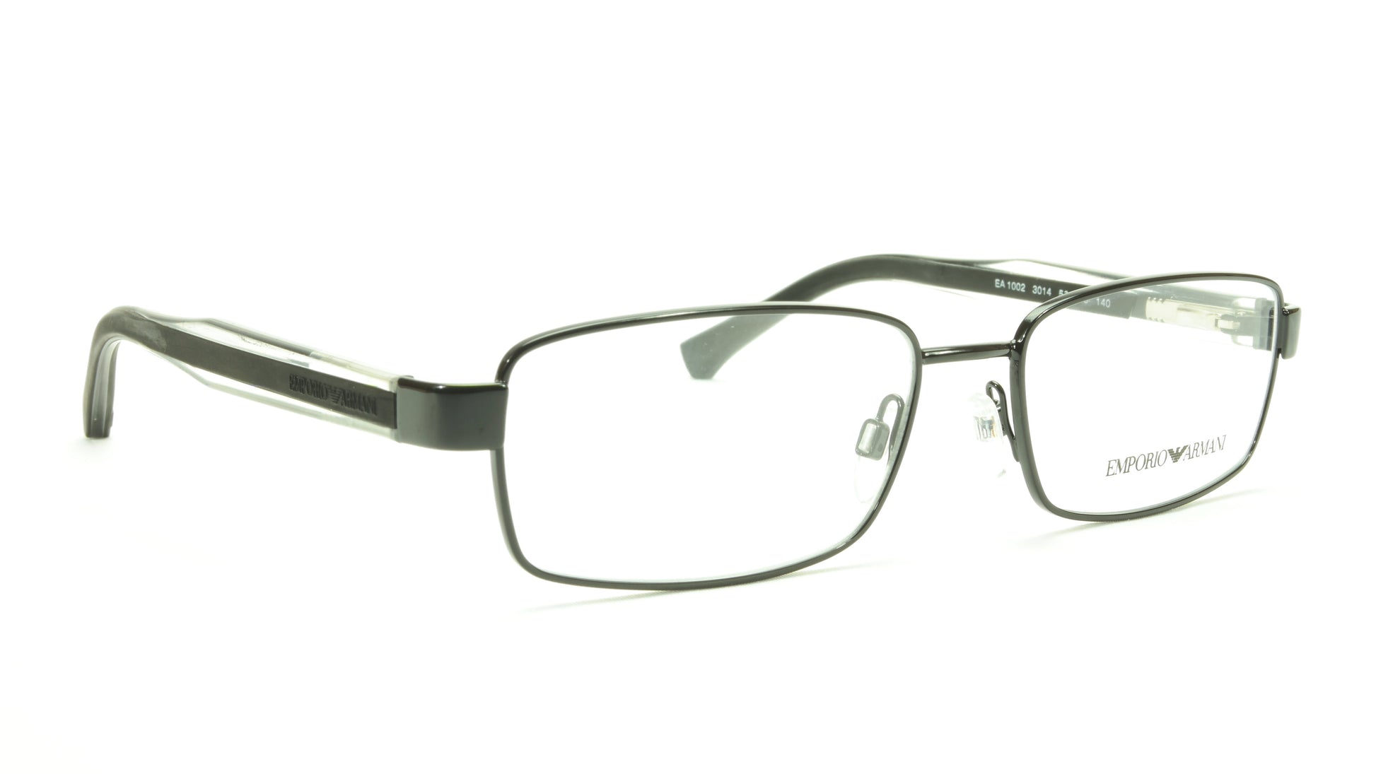 Emporio Armani EA1002 3014 Eyeglasses Frame Acetate Black Transparent Crystal - Frame Bay