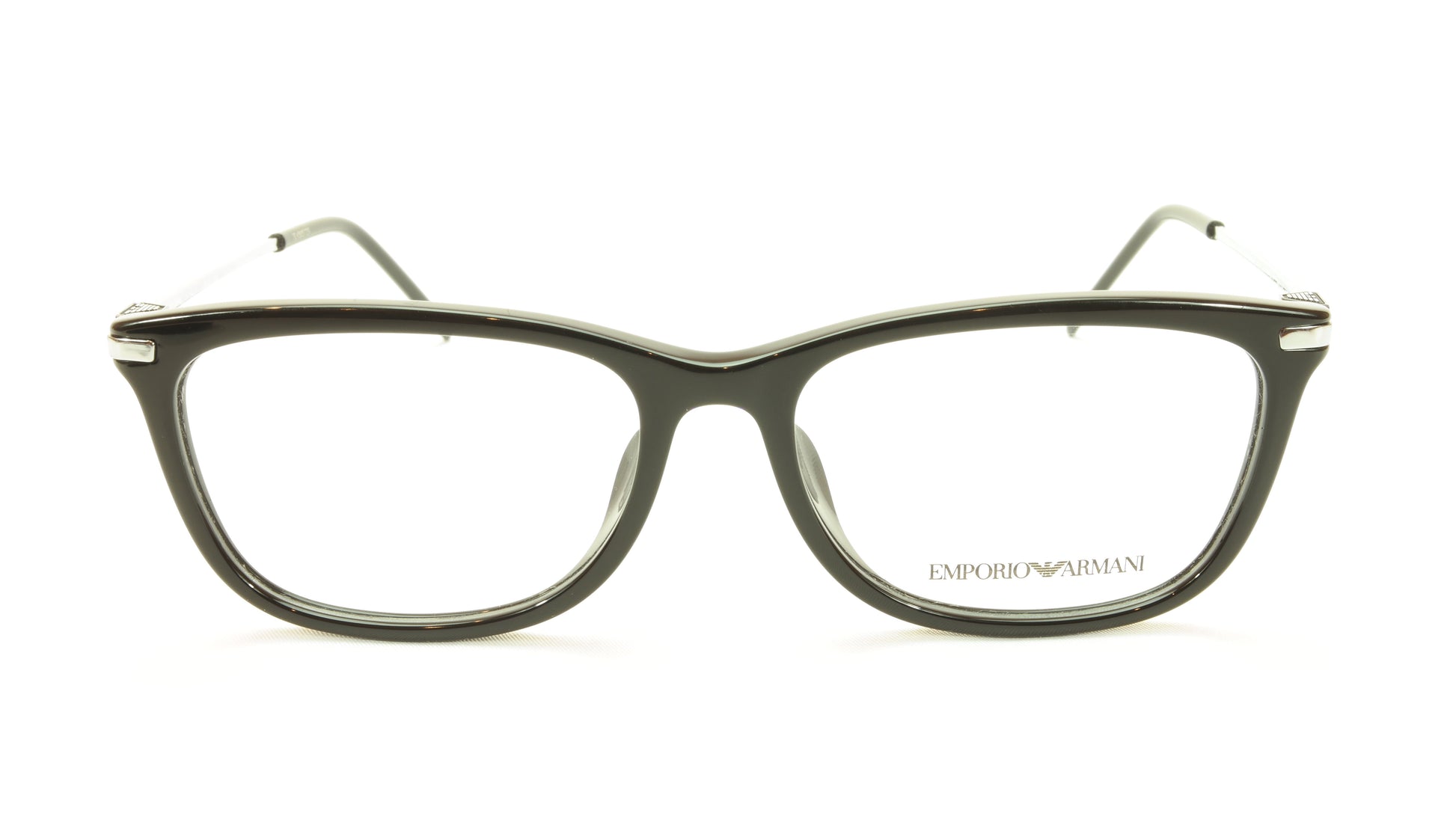 Emporio Armani EA3062F 5017 Eyeglasses Frame Acetate Metal Shiny Black Silver - Frame Bay