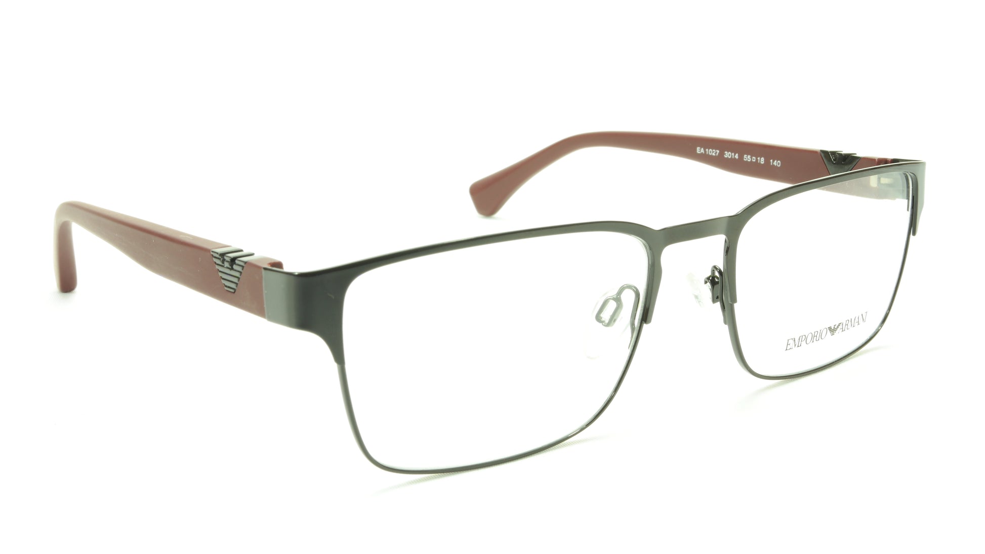Emporio Armani EA1027 3014 Eyeglasses Frame Acetate Black Dark Red - Frame Bay