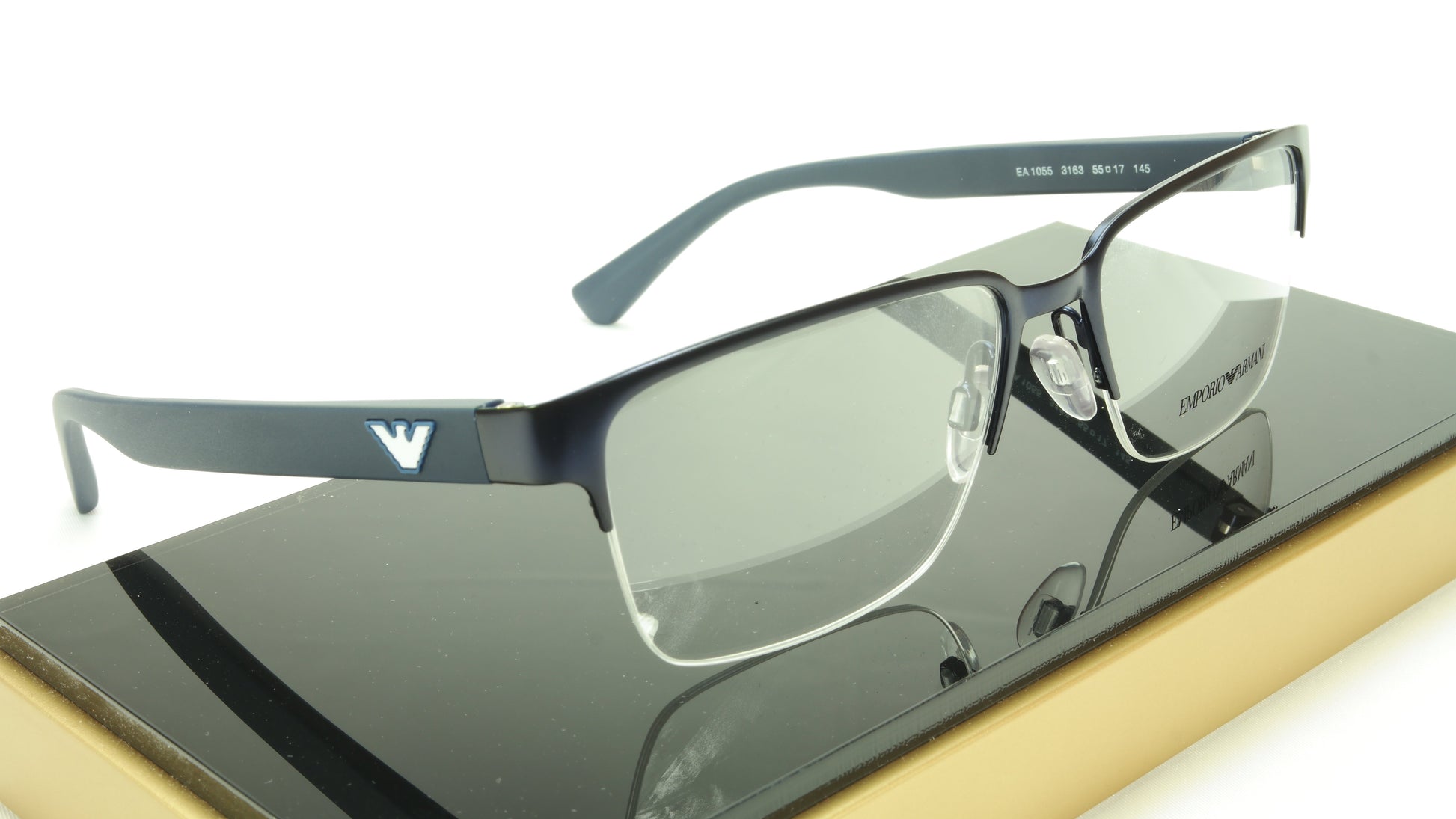 Emporio Armani EA1055 3163 Eyeglasses Frame Acetate Metal Blue - Frame Bay