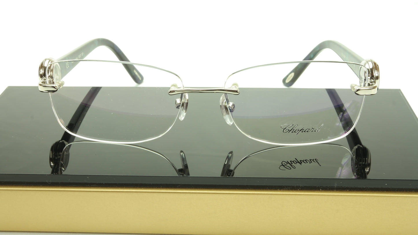 Chopard Eyeglasses Frame VCH A36S 0579 Acetate White Gold Plated Italy 57-15-140 - Frame Bay