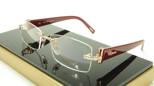 Chopard Eyeglasses Frame VCH 912S 08FC Acetate Gold Plated Italy Made 54-16-140 - Frame Bay