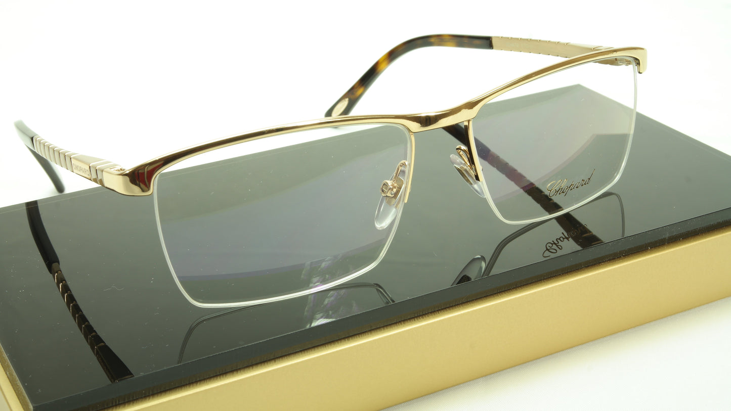 Chopard Eyeglasses Frame VCHA79 0300 Gold Brown Tortoise Italy Made 57-16-140 - Frame Bay