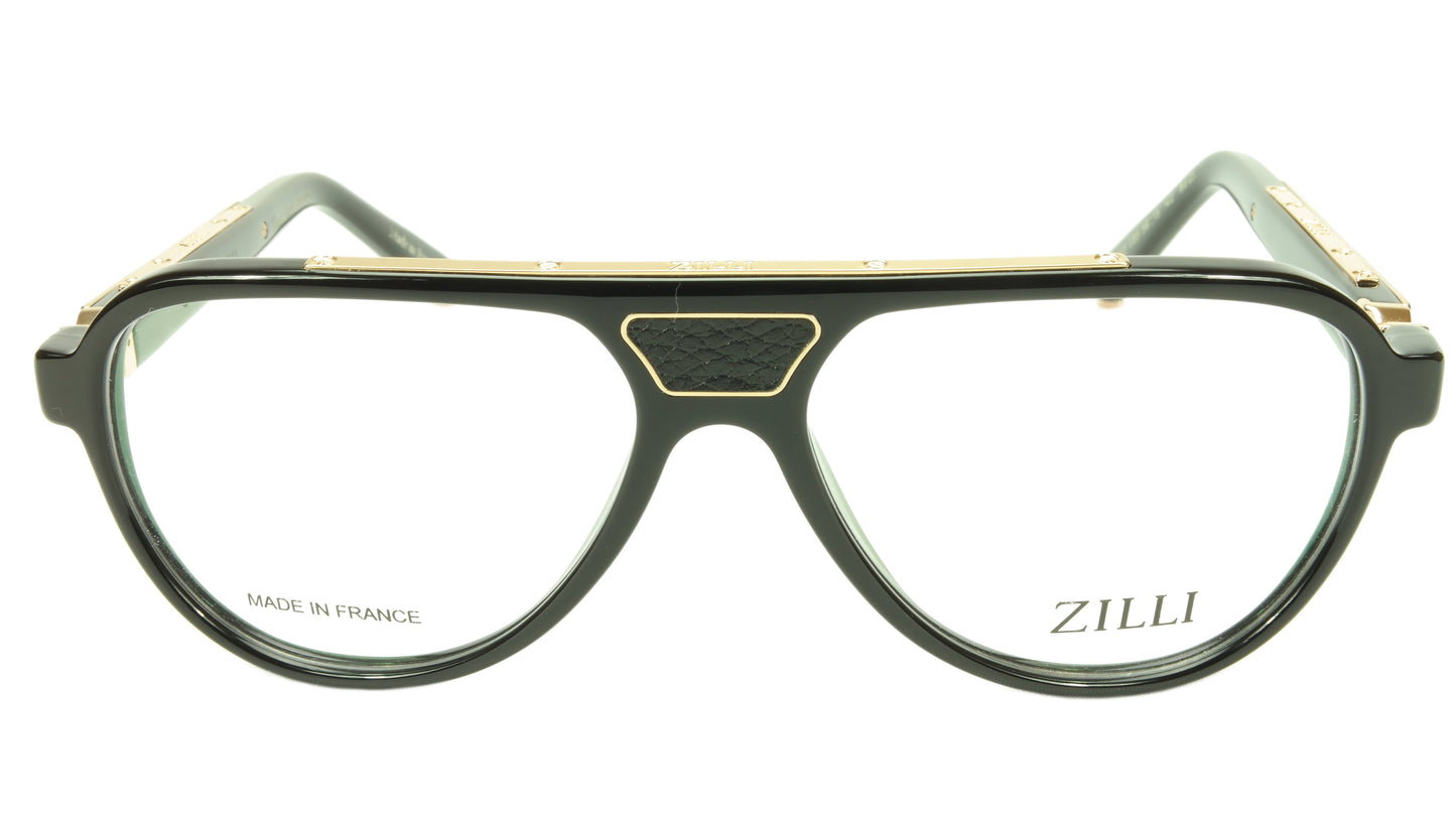ZILLI Eyeglasses Frame Acetate Leather Titanium France Hand Made ZI 60000 C03 - Frame Bay