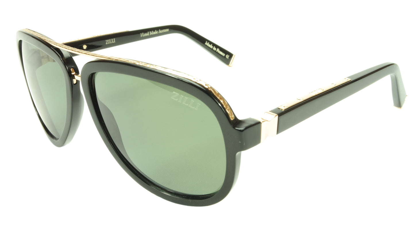 ZILLI Sunglasses Polarized Hand Made Acetate Titanium France ZI 65003 C01 - Frame Bay