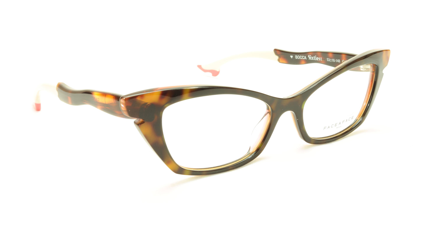 Face A Face Bocca Sixties1 Col 461 Dark Tortoise Pink Eyeglasses Italy - Frame Bay