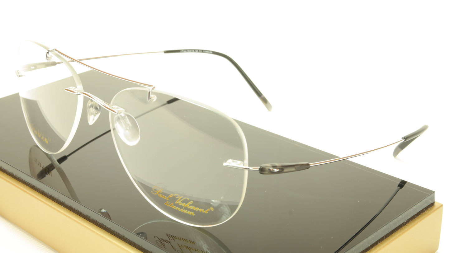 Paul Vosheront VT144 C2 Titanium Silver Eyeglasses Frame Italy Made - Frame Bay